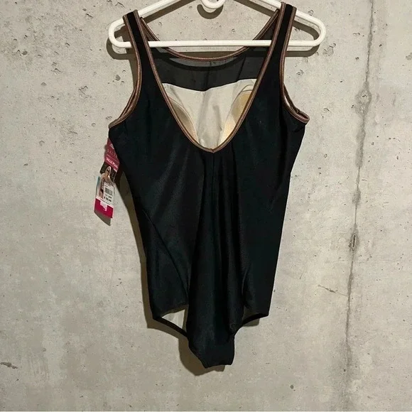 Baltex Full Figure One Piece Swim Suit NWT Size 22W Black Thick Straps Padded - Picture 5 of 11